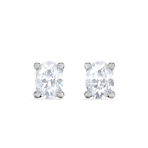 Naomi Oval Cut Lab Diamond Stud Earrings 0.30ct H/SI in 925 Silver